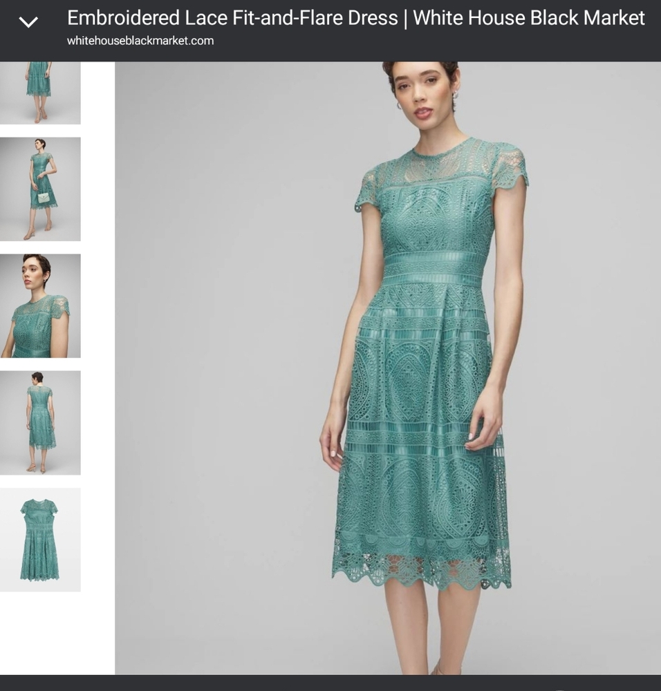 White House Black Market Green Flutter Sleeve Midi Dress